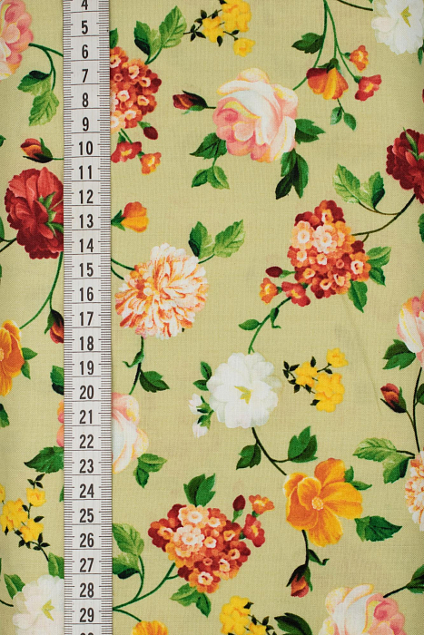 Ткань хлопок пэчворк разноцветные, цветы, ALFA (арт. 232162)