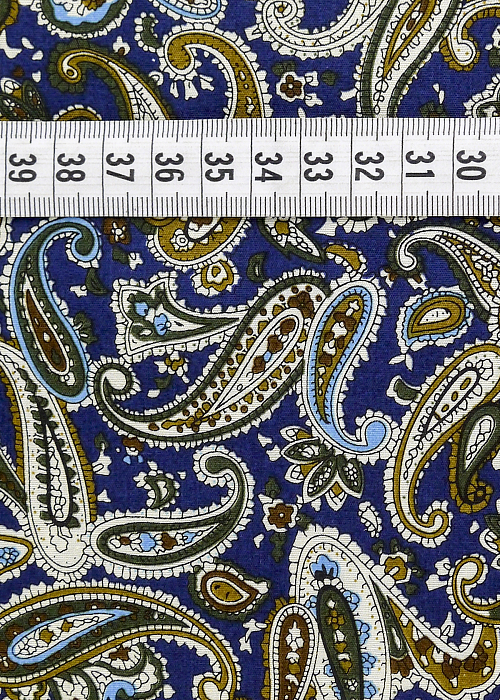 Ткань хлопок плательные ткани синий, пейсли, ALFA C (арт. 128551)