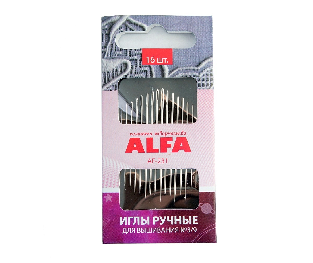 Ручные иглы для вышивания Alfa AF-231 16 шт.