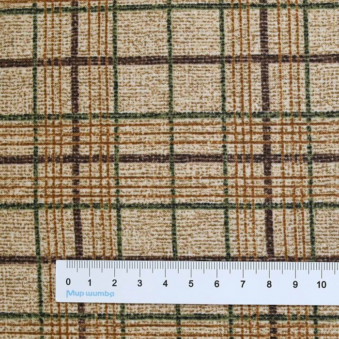 Ткань хлопок пэчворк коричневый, клетка, Benartex (арт.  1605270B)