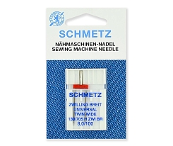 Иглы стандартные Schmetz двойные № 100/8.0 1 шт.