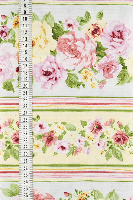 Ткань хлопок пэчворк разноцветные, полоски цветы бордюры, Timeless Treasures (арт. 118650)