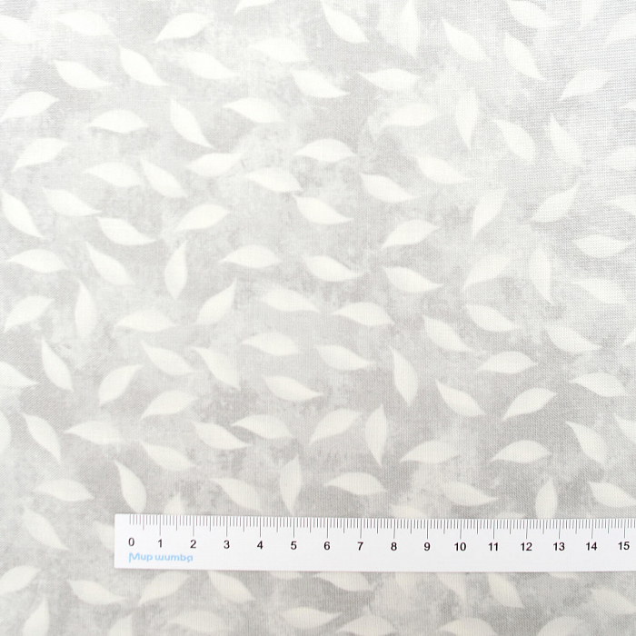 Ткань хлопок пэчворк серый, флора, Maywood Studio (арт. MAS9727-K)