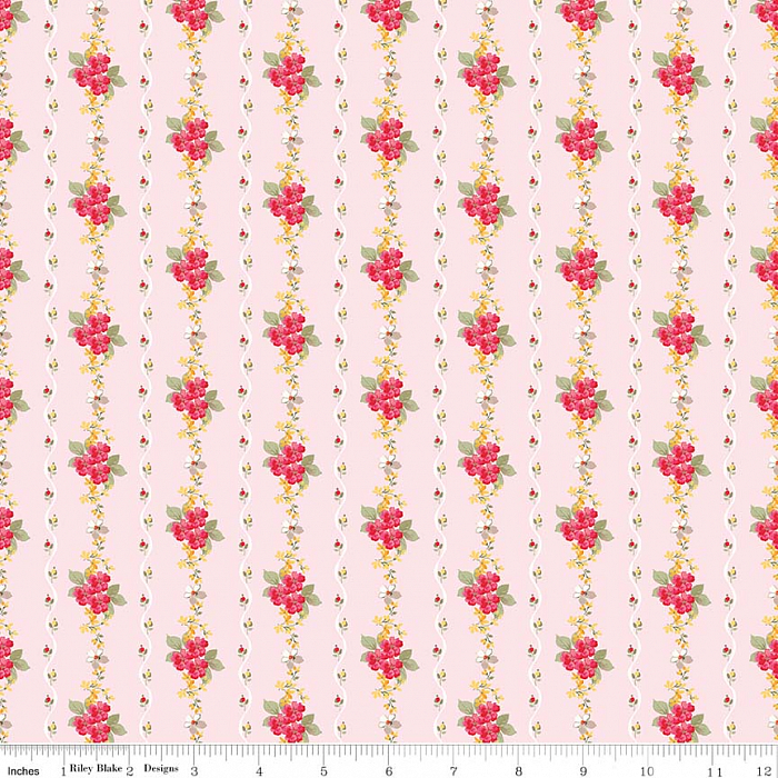 Ткань хлопок пэчворк розовый, цветы, Riley Blake (арт. C6882-PINK)