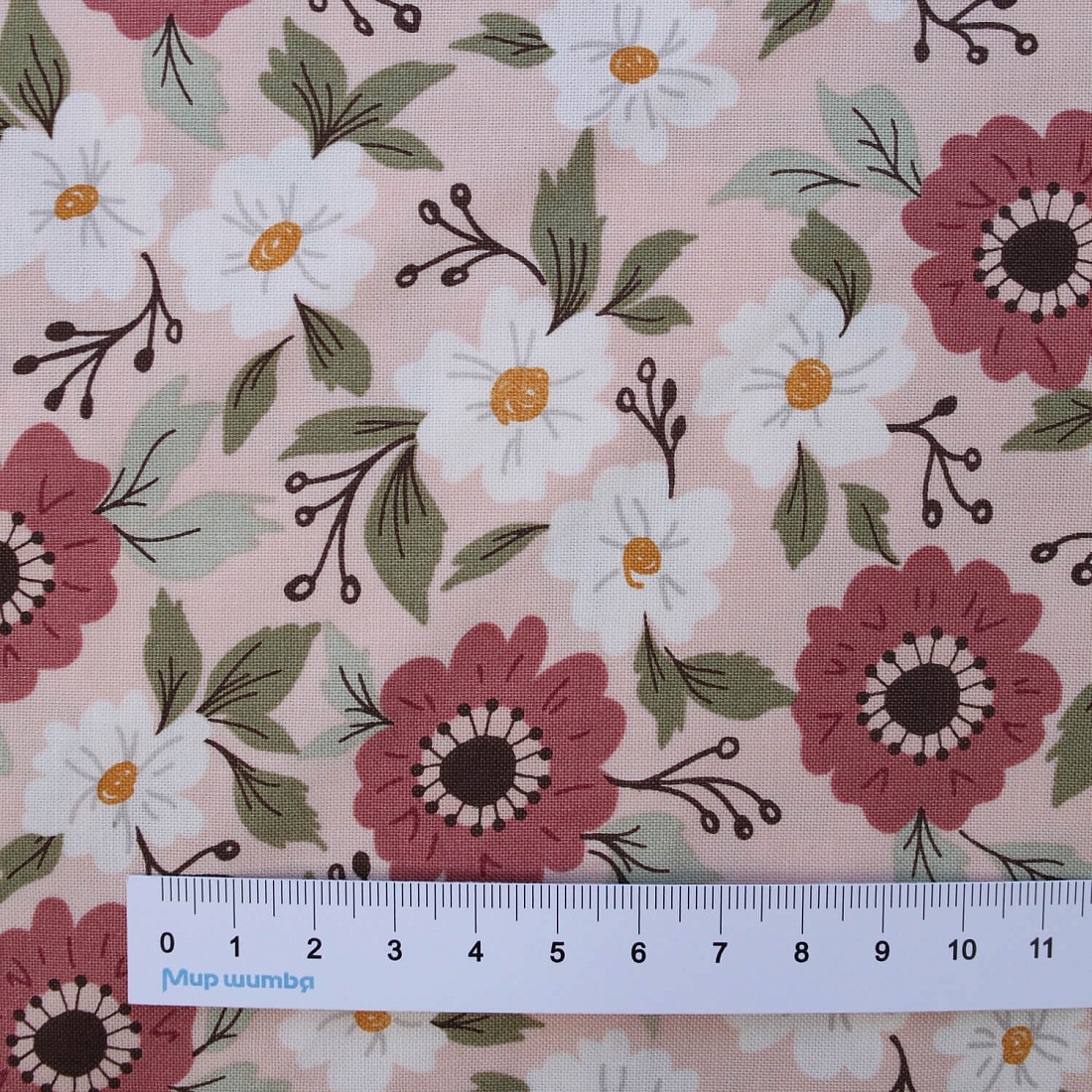 Ткань хлопок для пэчворка розовый, цветы флора, Moda (арт. 5120-12)