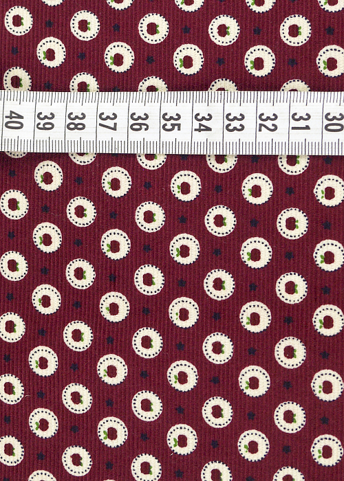 Ткань вельвет плательные ткани коричневый бордовый, еда и напитки геометрия горох и точки, ALFA C (арт. 128650)