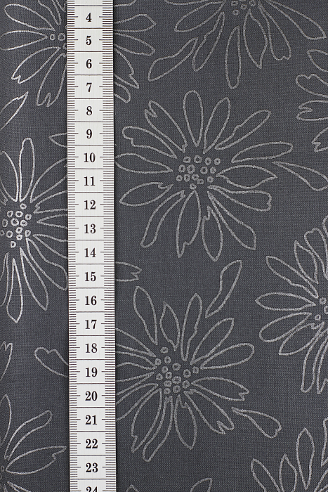Ткань хлопок пэчворк серый, цветы, ALFA (арт. 229388)