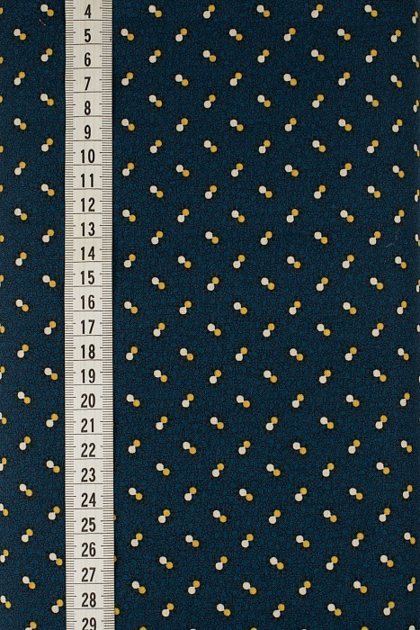 Ткань хлопок пэчворк синий, горох и точки, ALFA (арт. 229690)