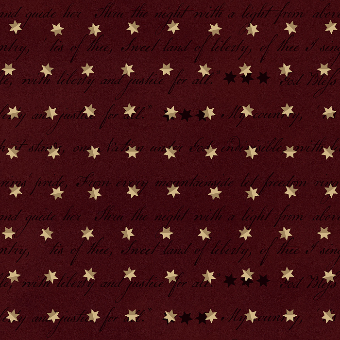 Ткань хлопок пэчворк желтый бордовый, надписи звезды, Henry Glass (арт. 237119)