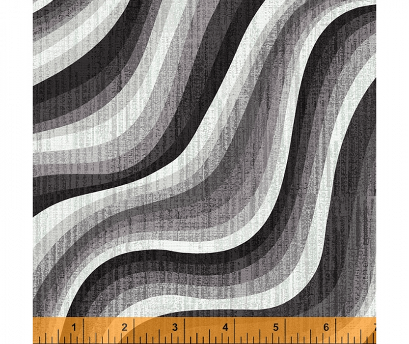 Ткань хлопок пэчворк серый, полоски необычные, Windham Fabrics (арт. 52494D-3)