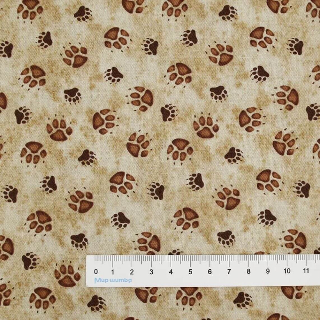 Ткань хлопок для пэчворка для одежды коричневый, животные, Blank Quilting (арт. 2058-60)