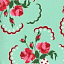 Ткань хлопок пэчворк бирюзовый, цветы, Michael Miller (арт. CX6851-AQUA-D)