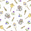 Ткань хлопок пэчворк белый разноцветные, цветы ферма, Henry Glass (арт. 216983)