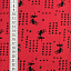 Ткань хлопок пэчворк красный черный, надписи восточные мотивы, ALFA (арт. 213461)