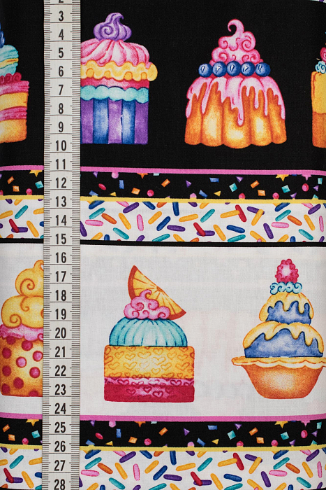 Ткань хлопок пэчворк разноцветные, еда и напитки праздники, ALFA (арт. 225697)