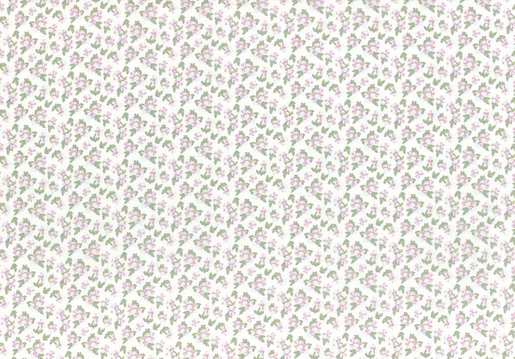 Ткань хлопок пэчворк белый, мелкий цветочек, Lecien (арт. 31548-10)