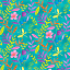 Ткань хлопок пэчворк разноцветные бирюзовый, птицы и бабочки цветы, Blank Quilting (арт. 249688)