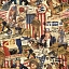 Ткань хлопок для пэчворка для одежды разноцветные, страны и города, Windham Fabrics (арт. 4506-548)