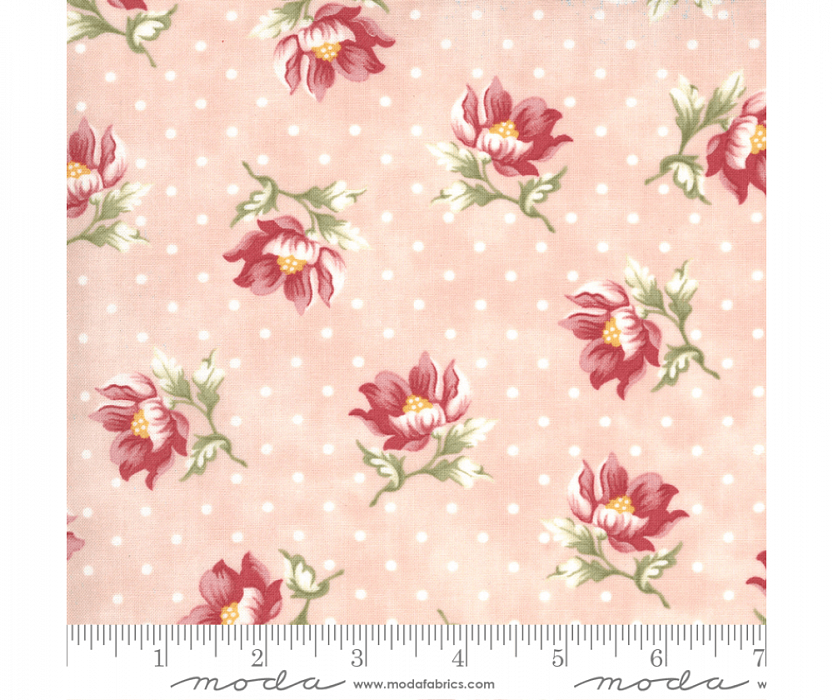 Ткань хлопок пэчворк розовый, цветы, Moda (арт. 44251 15)