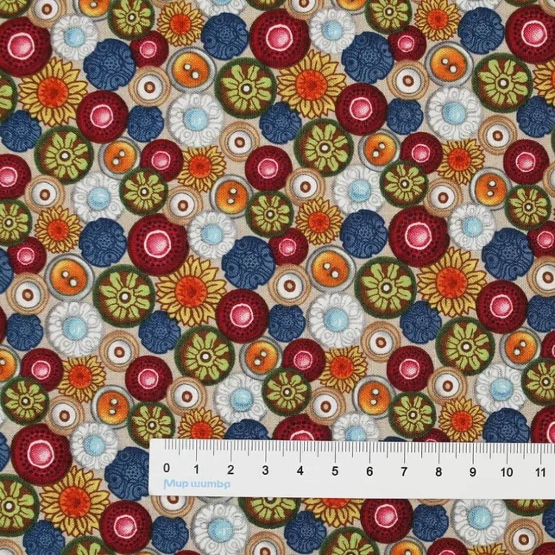Ткань хлопок для пэчворка для одежды разноцветные, рукоделие, Blank Quilting (арт. 2596-77)