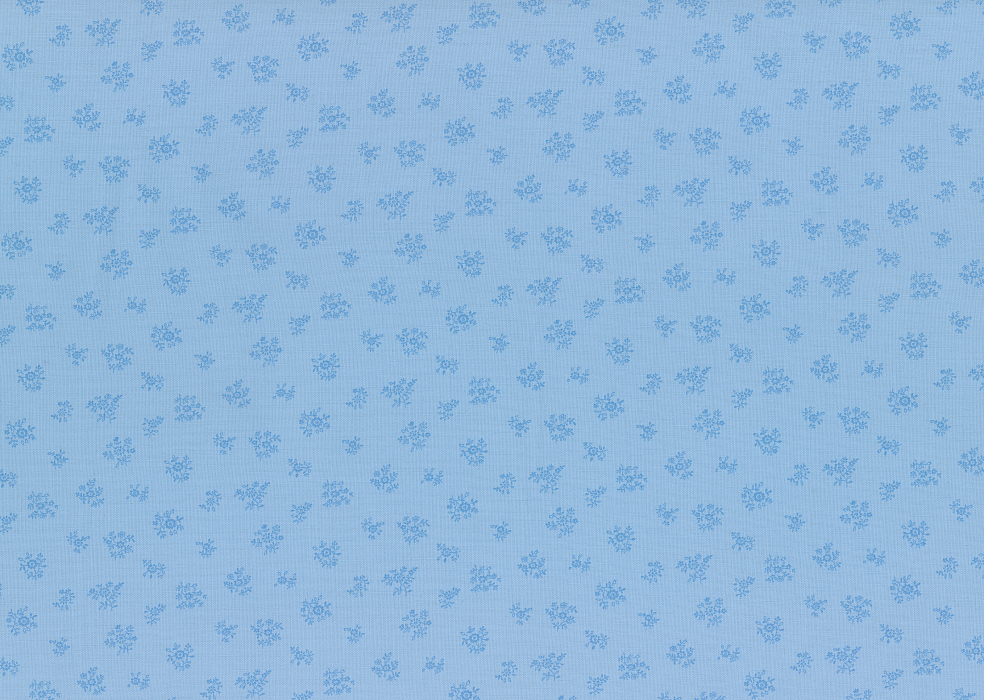 Ткань хлопок пэчворк голубой, мелкий цветочек, Lecien (арт. 206789)