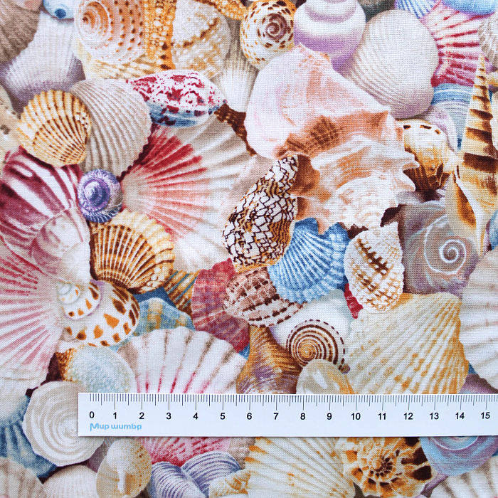 Ткань хлопок пэчворк разноцветные, морская тематика, Timeless Treasures (арт. BEACH-C8460-MULTI)