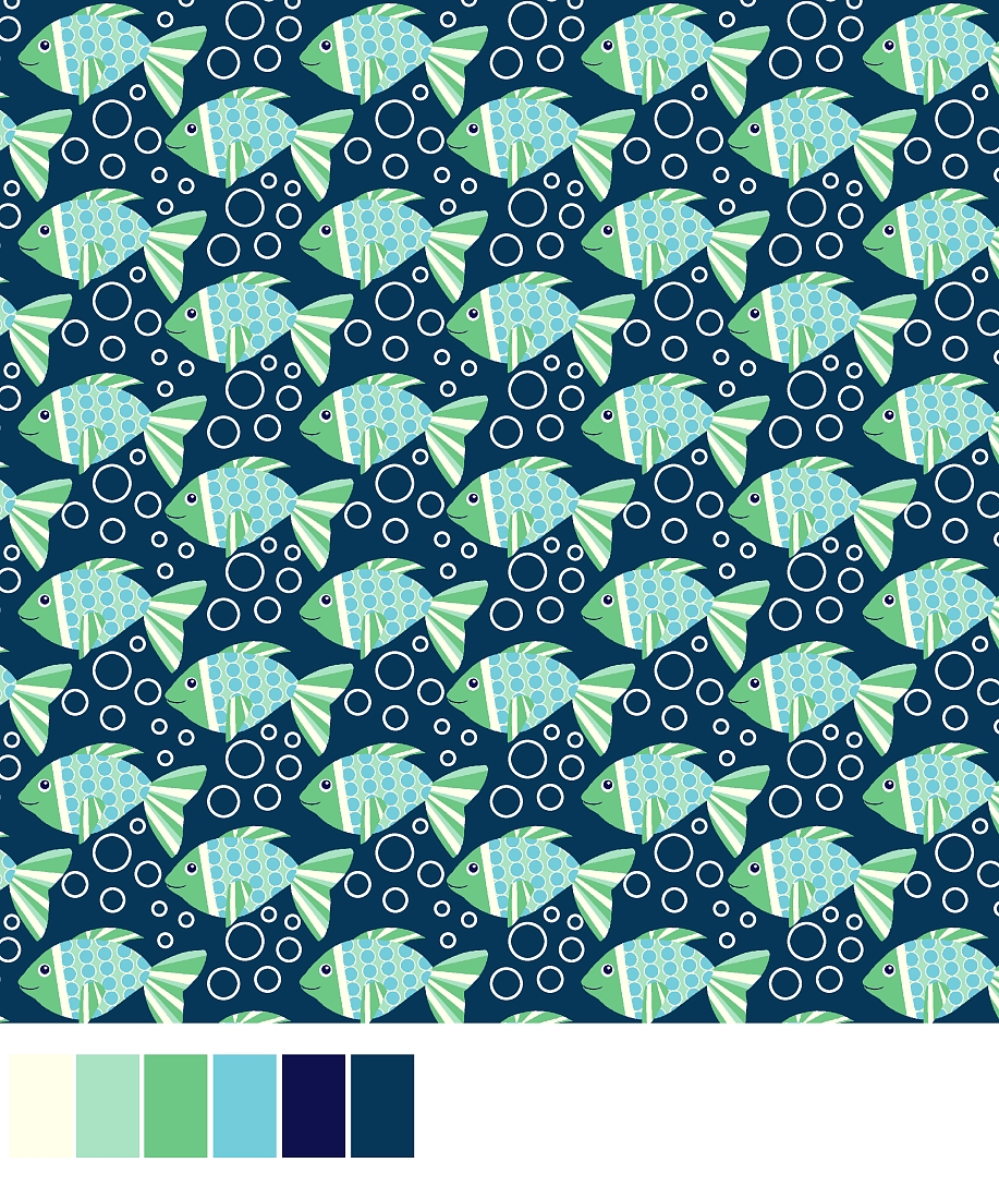 Ткань хлопок для пэчворка для одежды синий, морская тематика, Blank Quilting (арт. C7454-BLUE)