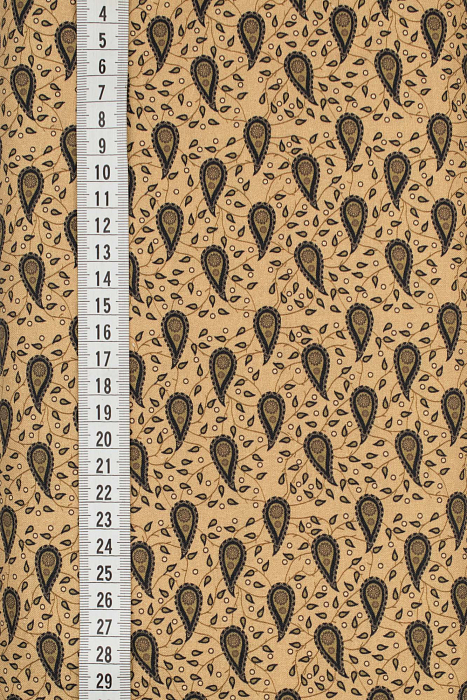 Ткань хлопок пэчворк коричневый, пейсли, ALFA Z DIGITAL (арт. 224279)