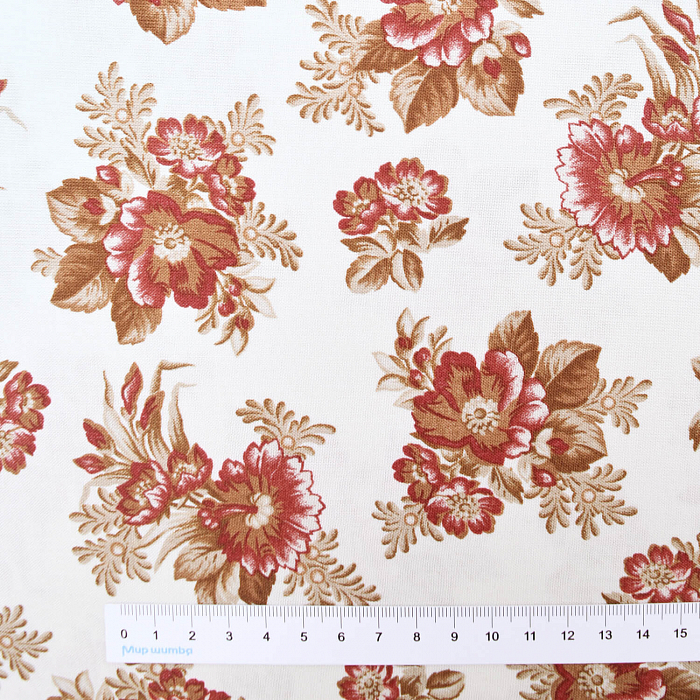 Ткань хлопок пэчворк розовый, цветы, Maywood Studio (арт. MAS9702-E)