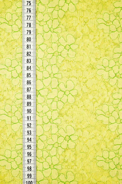 Ткань кружевное полотно плательные ткани лимонный, цветы, ALFA C (арт. 261560-15)