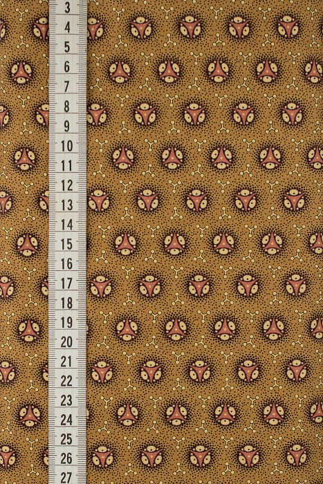 Ткань хлопок пэчворк коричневый, необычные геометрия, ALFA (арт. 229681)
