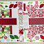 Ткань хлопок пэчворк красный зеленый белый, рукоделие новый год, ALFA (арт. 231947)