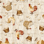 Ткань хлопок пэчворк бежевый коричневый, птицы и бабочки ферма, Henry Glass (арт. 240491)