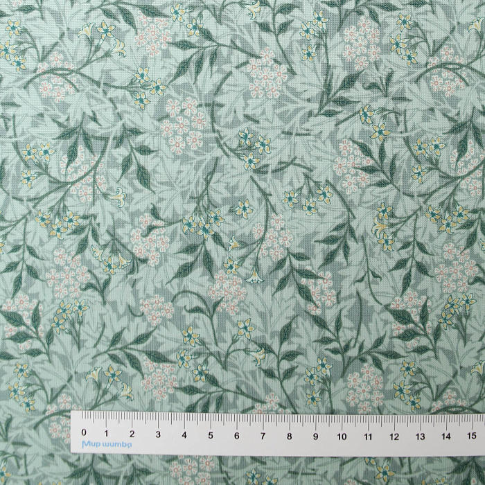 Ткань хлопок пэчворк голубой, цветы флора, FreeSpirit (арт. PWWM059.AQUA)