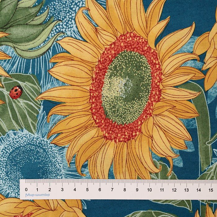 Ткань хлопок пэчворк разноцветные, цветы, Moda (арт. 48680-16)