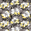 Ткань хлопок пэчворк желтый черный серый, цветы, Henry Glass (арт. 2188-13)