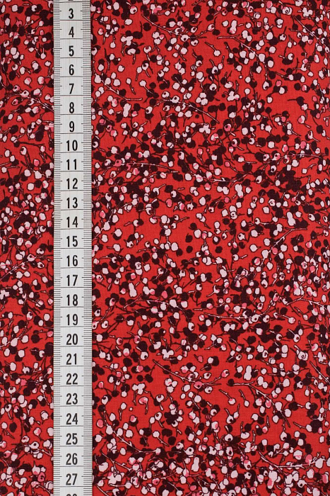 Ткань хлопок пэчворк красный, ягоды и фрукты, ALFA (арт. 230225)