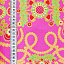 Ткань хлопок пэчворк малиновый, цветы завитки, Michael Miller (арт. DC5196-SHER)