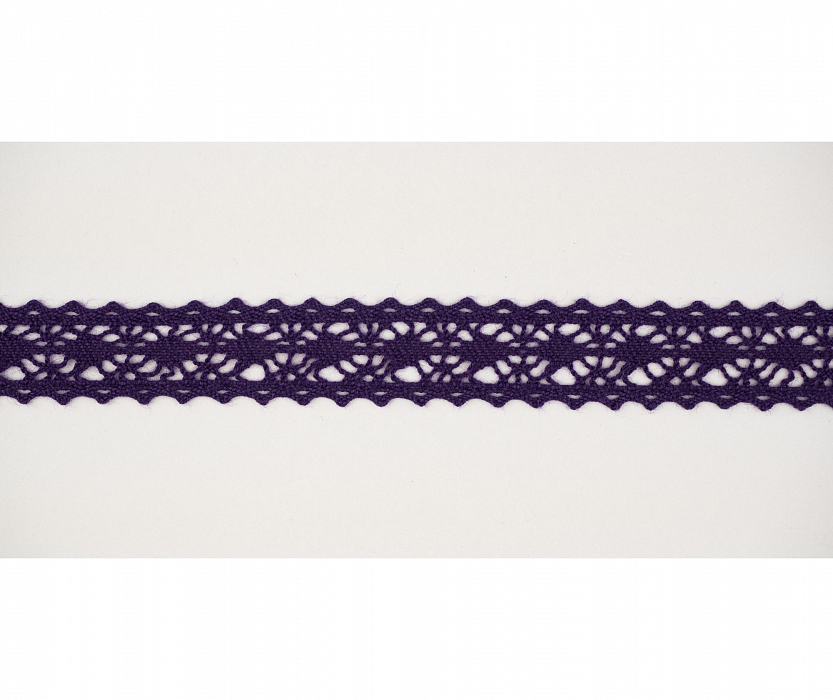 Кружево вязаное хлопковое Alfa AF-053-118 15 мм фиолетовый