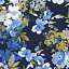 Ткань хлопок пэчворк синий голубой, цветы, Timeless Treasures (арт. BLUE-C6375 NAVY)