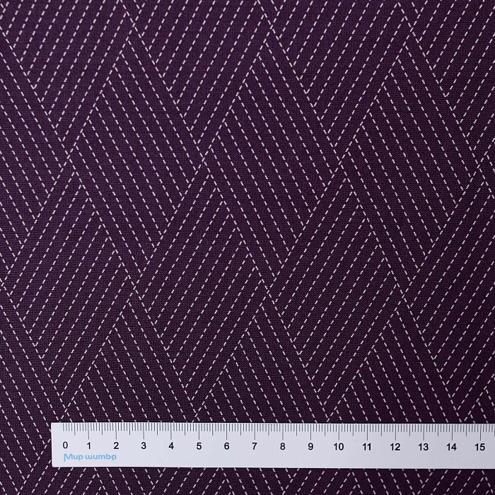 Ткань хлопок пэчворк фиолетовый, фактура геометрия, Moda (арт. 2243 12)