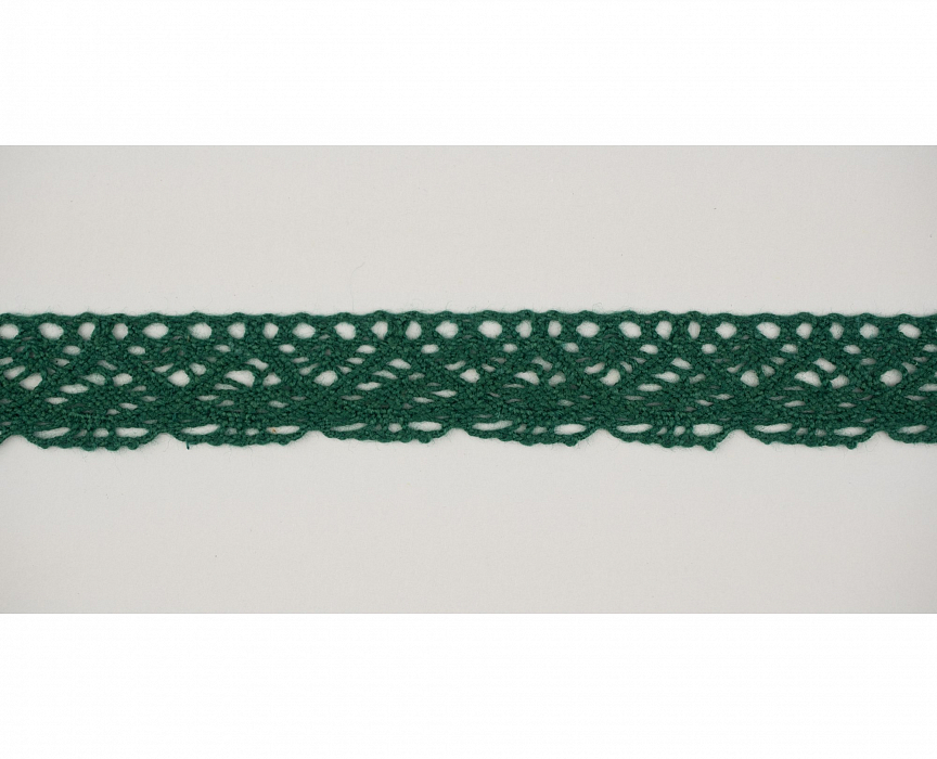Кружево вязаное хлопковое Alfa AF-118-063 16 мм зеленый