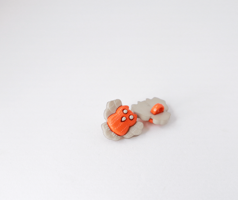 Пуговица детская Сова пластиковая на ножке оранжевый 15 мм
