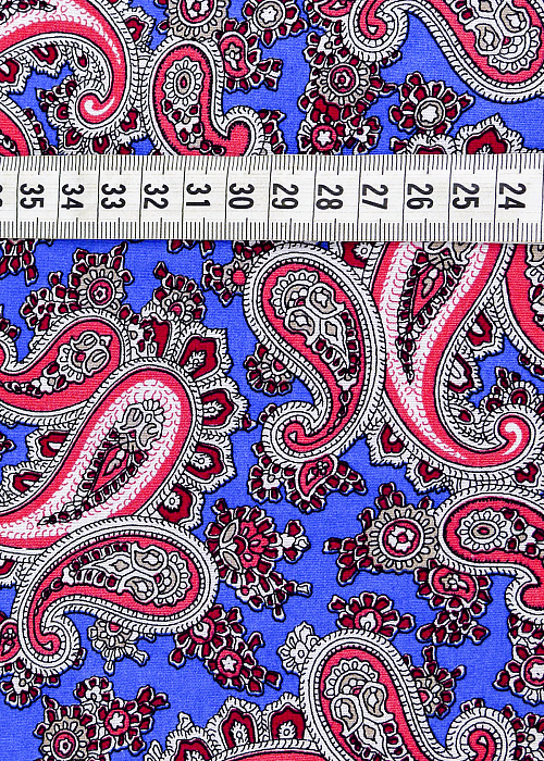 Ткань хлопок плательные ткани красный синий розовый разноцветные, пейсли, ALFA C (арт. AL-C1115)