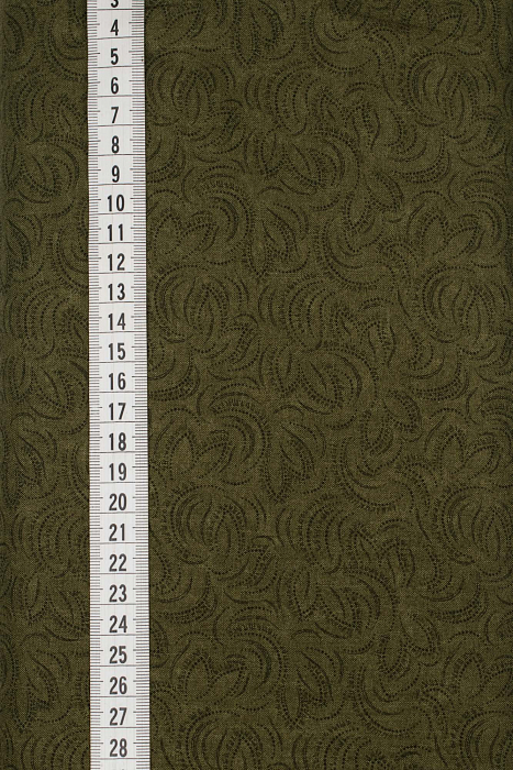 Ткань хлопок пэчворк болотный, горох и точки завитки, ALFA (арт. 232397)