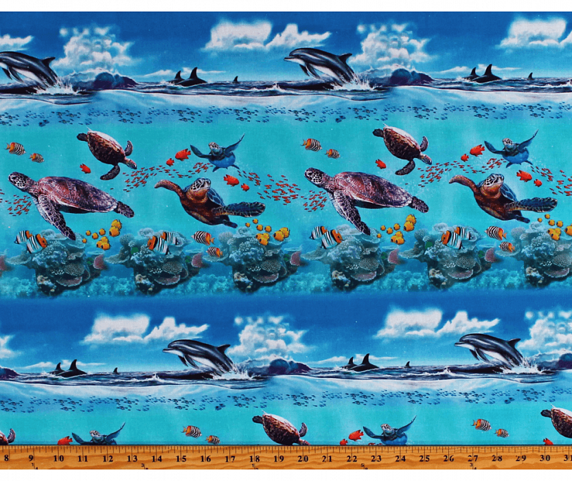 Ткань хлопок пэчворк синий, морская тематика, Studio E (арт. 5752-17)