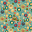 Ткань хлопок пэчворк разноцветные бирюзовый, геометрия горох и точки, Henry Glass (арт. 237155)