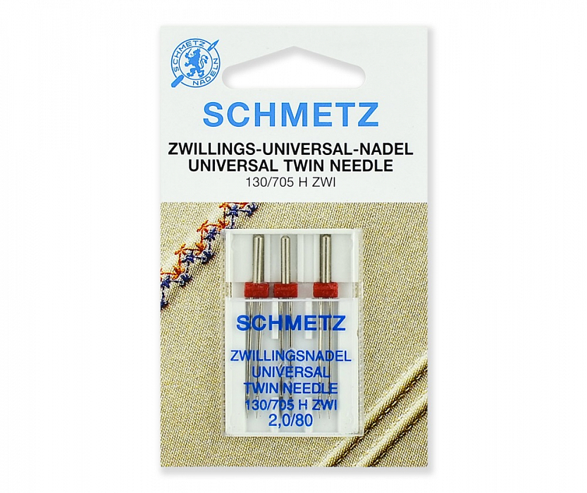 Иглы стандартные Schmetz двойные № 80/2.0 3 шт.