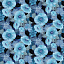 Ткань хлопок пэчворк черный голубой, цветы, Benartex (арт. )