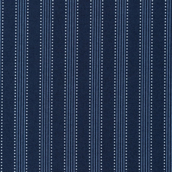 Ткань хлопок пэчворк синий, полоски, Moda (арт. 14946 15)